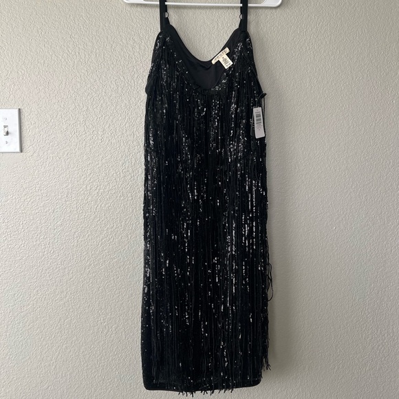 torrid Dresses & Skirts - Torrid Mini Sequin Fringe Layer Dress Deep Black Size 14